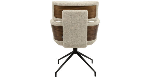 ARMLEHNSTUHL  in Eisen Webstoff  - Beige/Walnussfarben, Design, Holz/Textil (62/92/66cm) - Dieter Knoll