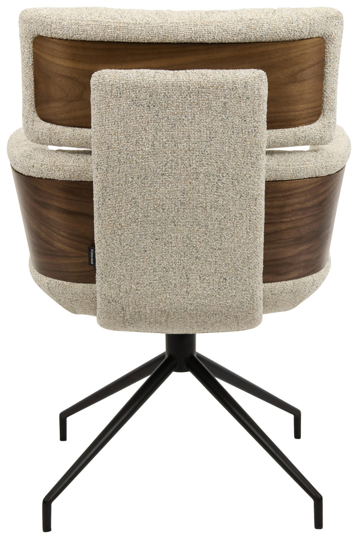 ARMLEHNSTUHL  in Eisen Webstoff  - Beige/Walnussfarben, Design, Holz/Textil (62/92/66cm) - Dieter Knoll