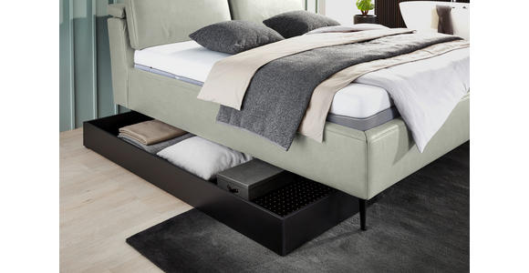 POLSTERBETT Matratze, Lattenrost Hellgrau 200/200 cm  - Hellbraun/Anthrazit, Design, Holz/Textil (200/200cm) - Johann Jakob