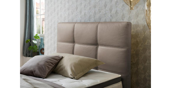 BOXSPRINGBETT 120/200 cm  in Beige  - Chromfarben/Beige, KONVENTIONELL, Leder/Textil (120/200cm) - Novel