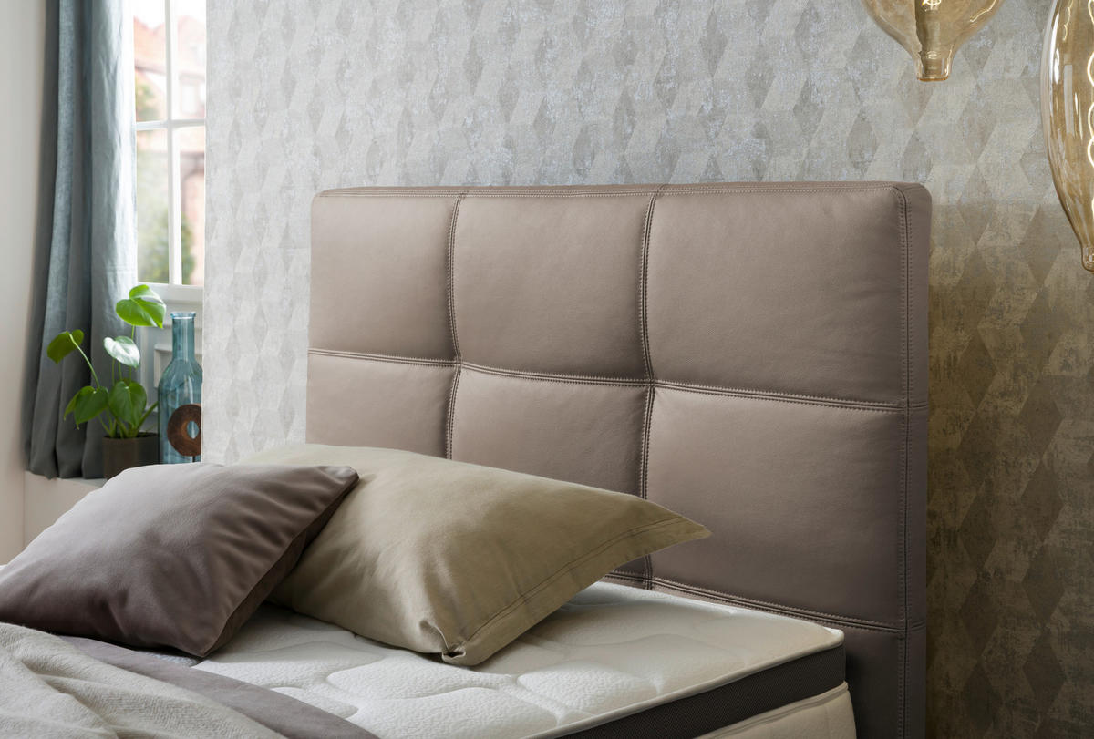 BOXSPRINGBETT 120/200 cm  in Beige  - Chromfarben/Beige, Konventionell, Leder/Textil (120/200cm) - Novel