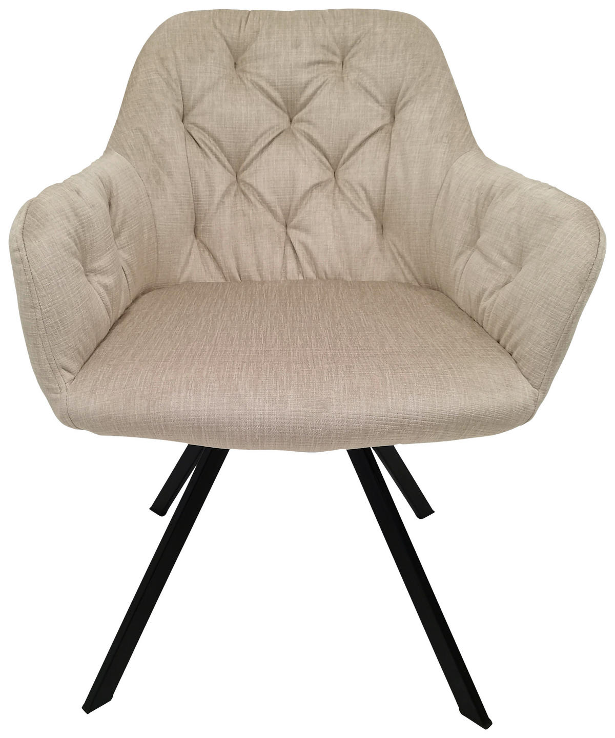 SADA ŽIDLÍ S PODRUČKAMI 2 kusy - černá/béžová, Moderní, kov/textil (57/85/62cm) - MID.YOU