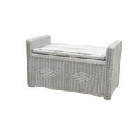 SITZBANK Weiß Rattan  - Weiß, KONVENTIONELL, Holz (45/90/51cm) - MID.YOU