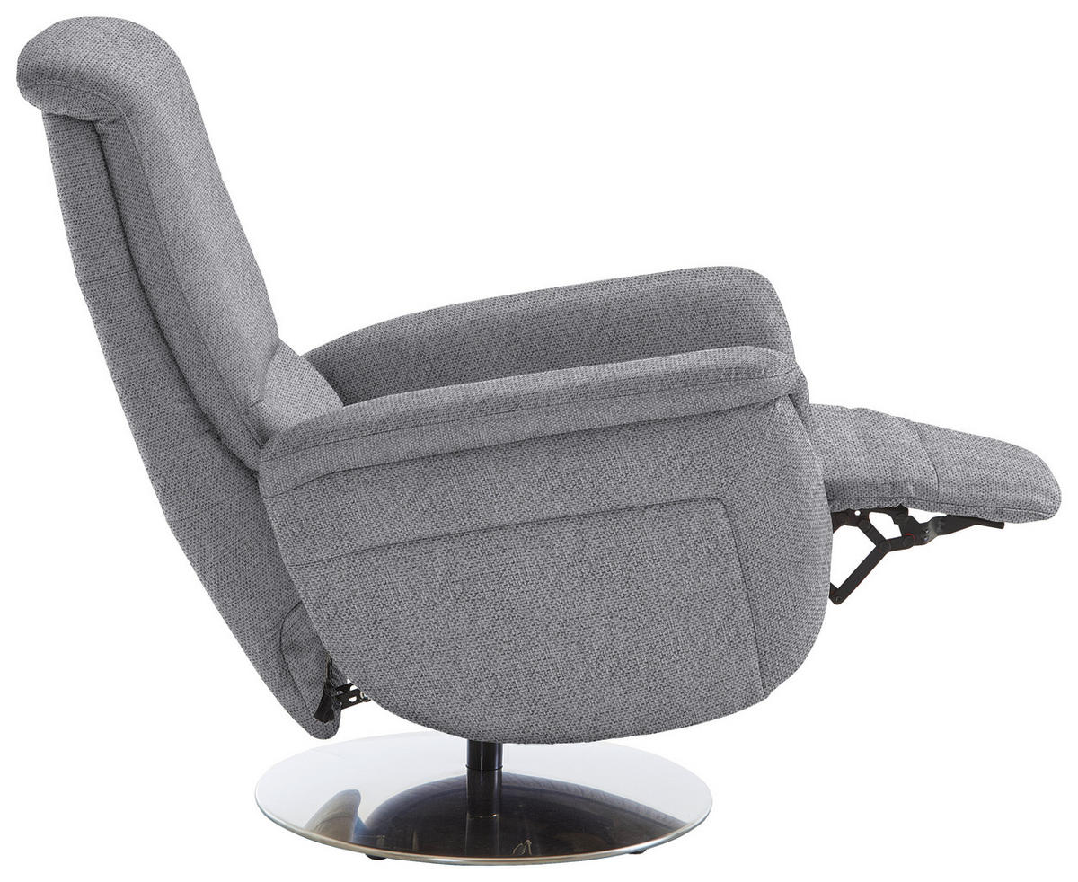 RELAXSESSEL Textil Grau  - Edelstahlfarben/Grau, Konventionell, Textil/Metall (79/112/94cm) - Beldomo Premium