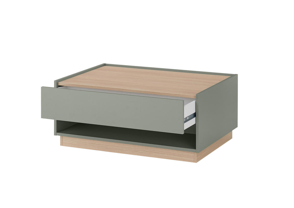 COUCHTISCH 90/60/38 cm  in Holzwerkstoff Stauraum, offenes Fach  - Eichefarben/Grün, Design, Holzwerkstoff (90/60/38cm) - Modante