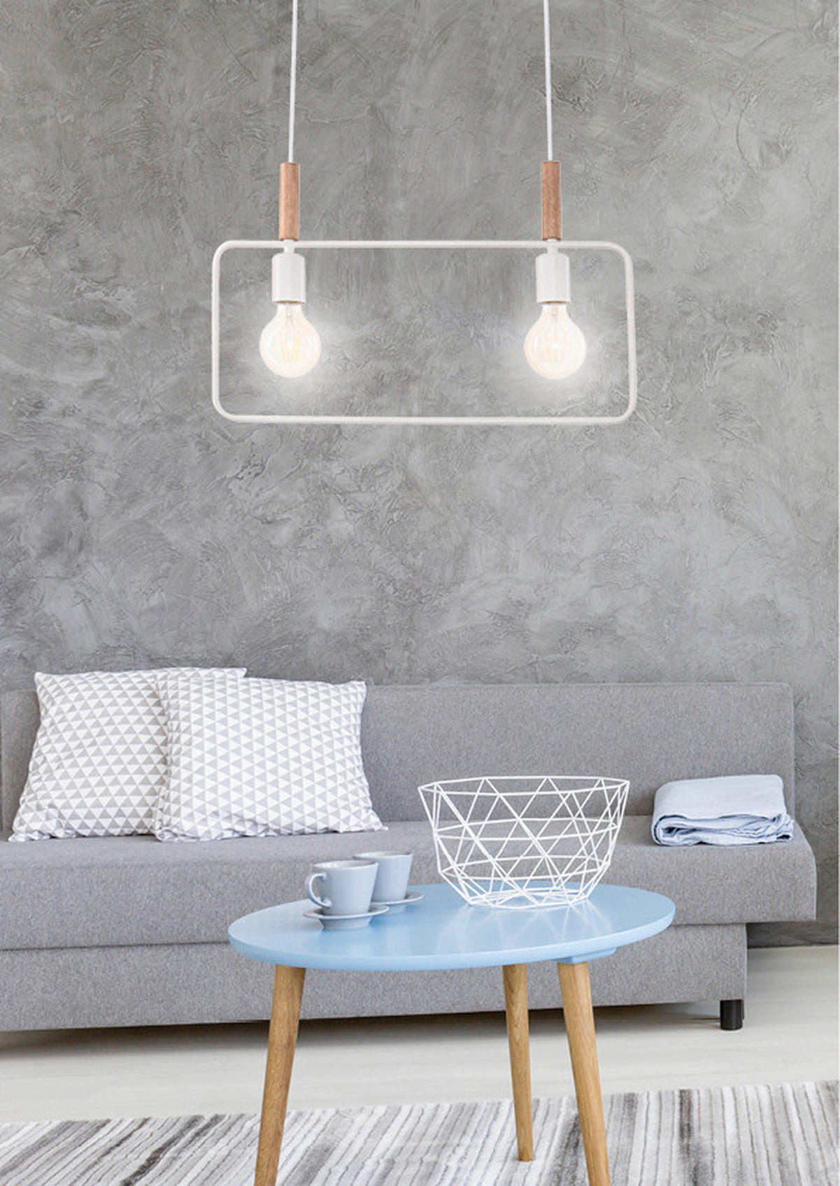 PENDELLAMPA 50/6/110 cm  - vit, Design, metall (50/6/110cm)