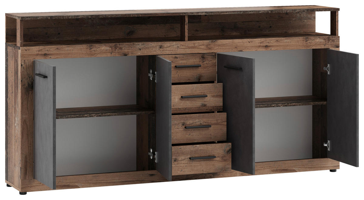SIDEBOARD  in 190/96/32 cm  - Alteiche/Anthrazit, Design, Holzwerkstoff/Kunststoff (190/96/32cm) - MID.YOU
