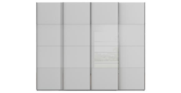 SCHWEBETÜRENSCHRANK  in Seidengrau  - Chromfarben/Seidengrau, KONVENTIONELL, Glas/Holzwerkstoff (271/235/68cm) - Novel