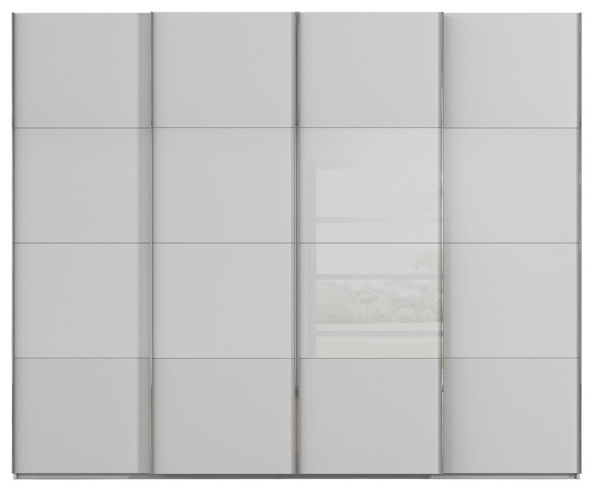 SCHWEBETÜRENSCHRANK 271/223/68 cm 4-türig Grau  - Chromfarben/Grau, KONVENTIONELL, Glas/Holzwerkstoff (271/223/68cm) - Novel