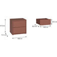 NACHTSCHRANK 50/48/42 cm  - Silberfarben/Terracotta, Trend, Holzwerkstoff/Kunststoff (50/48/42cm) - Carryhome
