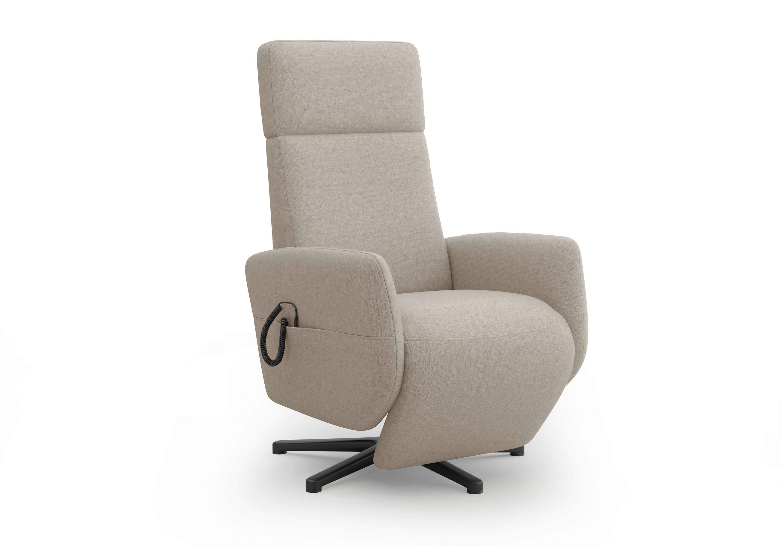 RELAXSESSEL in Textil Taupe  - Taupe/Schwarz, KONVENTIONELL, Textil/Metall (71/110/82cm) - Sit & More