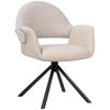 ARMLEHNSTUHL  Sitzfläche 360° drehbar, inklusive Armlehnen, automatische Rückholfunktion Webstoff Echtleder  - Beige/Schwarz, Design, Leder/Textil (62,5/86/64cm) - Novel