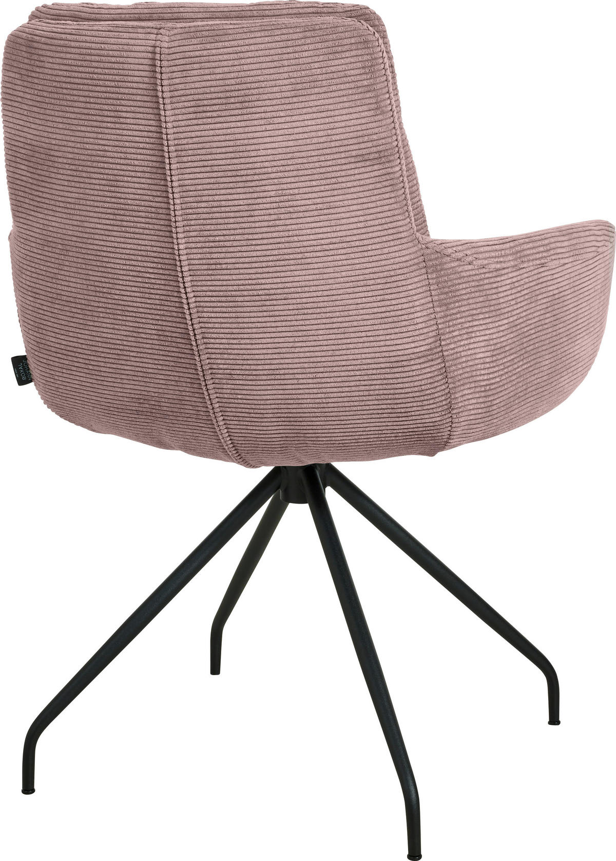 ARMLEHNSTUHL  in Cord  - Schwarz/Altrosa, Design, Textil/Metall (63/90/69cm) - Johann Jakob