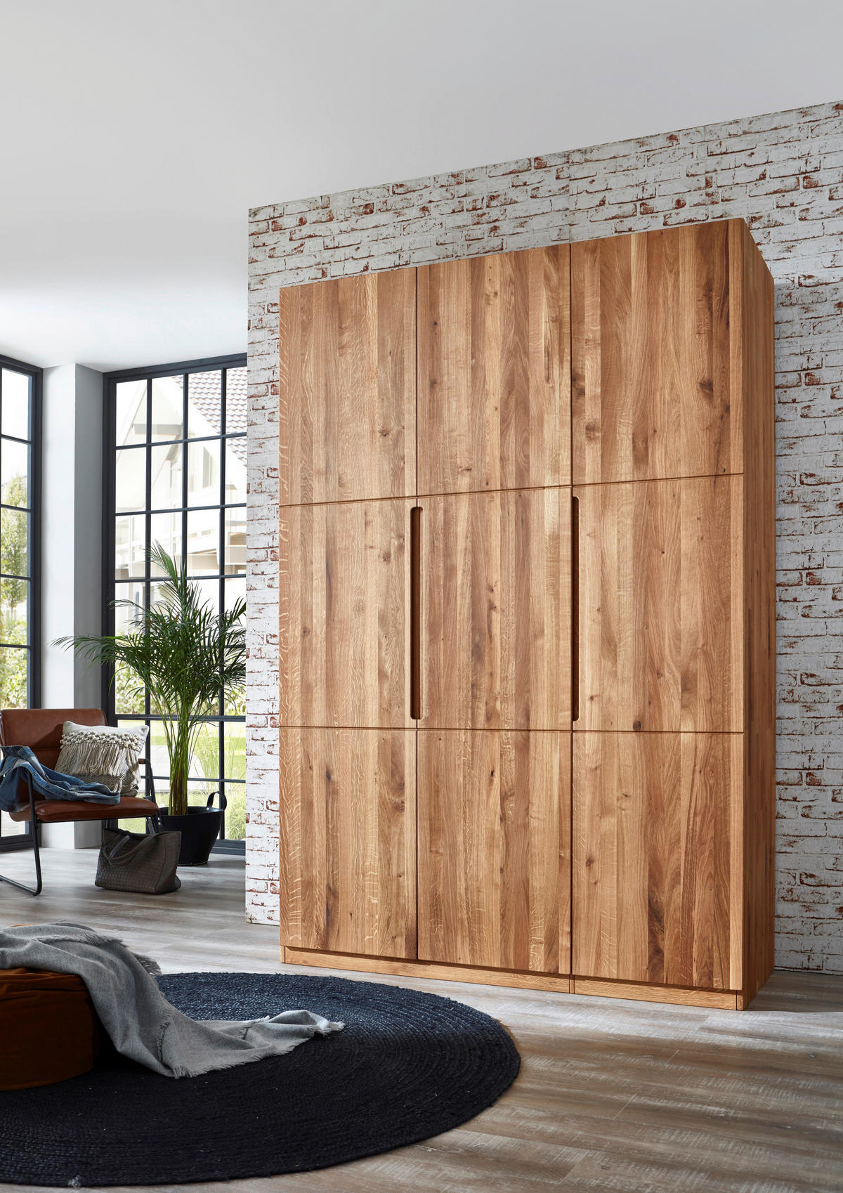 DREHTÜRENSCHRANK  in Wildeiche  - Wildeiche, MODERN, Holz (152/223/62cm) - MID.YOU