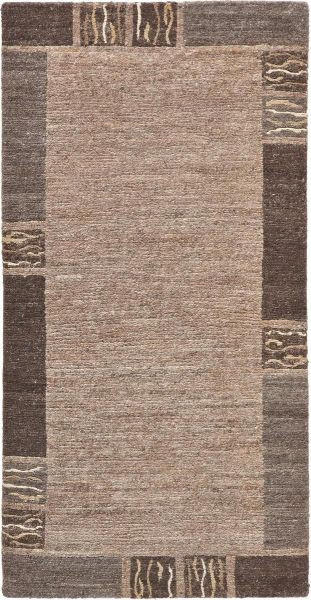 Cazaris Wollteppich Natura Silk Greny Braun, Natur 70x140 cm