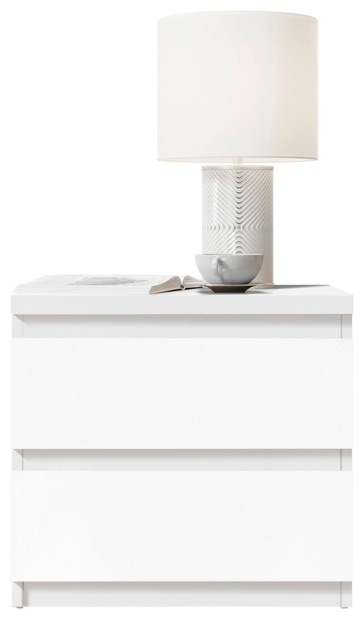 NOĆNI STOČIĆ bela  - bela/crna, Osnovno, pločasti materijal/plastika (45/43,6/38cm) - Carryhome