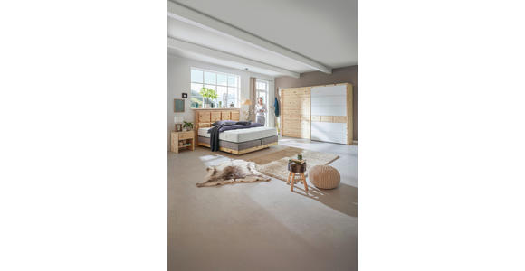 BOXSPRINGBETT 180/200 cm in Zirbelkieferfarben, Greige - Greige/Zirbelkieferfarben, Natur, Holz/Textil (180/200cm) - Valnatura