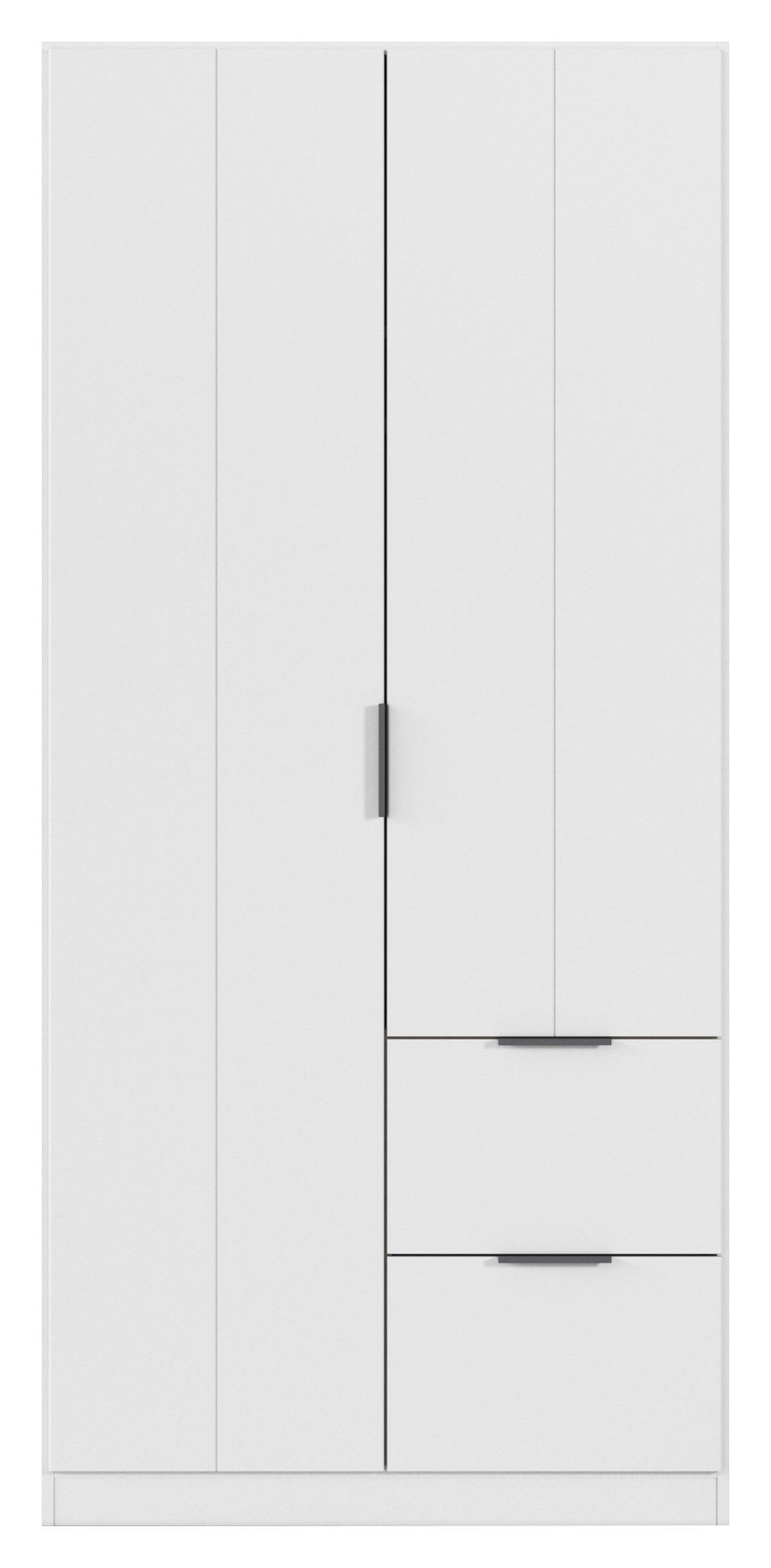 GARDEROB MED GÅNGJÄRN 91/197/54 cm 2-dörrar - vit/grå, Modern, metall/trämaterial (91/197/54cm) - Rauch Möbel