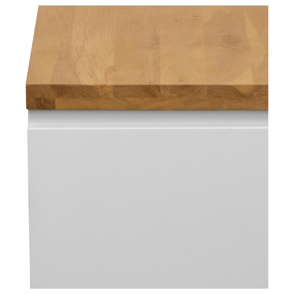 Thumbnail - Novel Garderobenbank, Weiß, Eiche, Holz, Eiche, massiv, 1-Sitzer, 80x43x41.5 cm, Bsci, Garderobe, Garderobenbänke