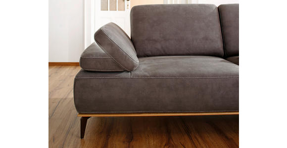 ECKSOFA 16580 Sprint in Mikrofaser Mokka  298/176 cm  - Beige/Bronzefarben, Natur, Textil/Metall (298/176cm) - Valnatura