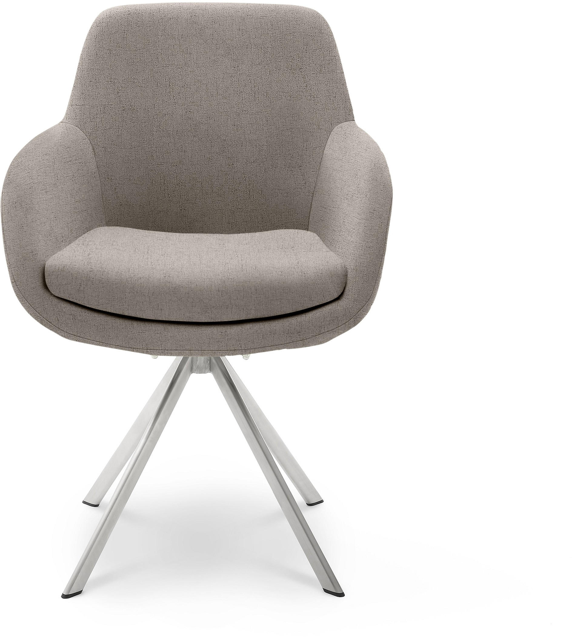 ARMLEHNSTUHL  in Edelstahl Webstoff  - Taupe/Edelstahlfarben, Design, Textil/Metall (62/86/66cm) - Musterring