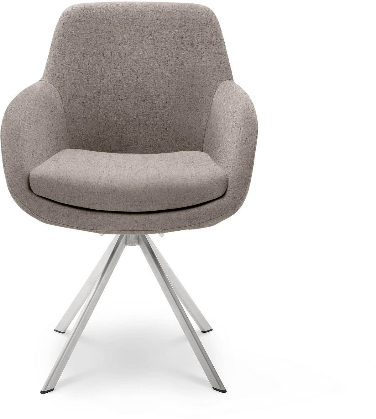 ARMLEHNSTUHL  in Edelstahl Webstoff  - Taupe/Edelstahlfarben, Design, Textil/Metall (62/86/66cm) - Musterring