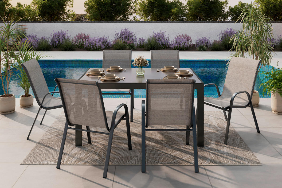 STAPELSTUHL in Metall, Textil Anthrazit, Grau  - Anthrazit/Grau, Basics, Textil/Metall (54/72/90cm) - Xora