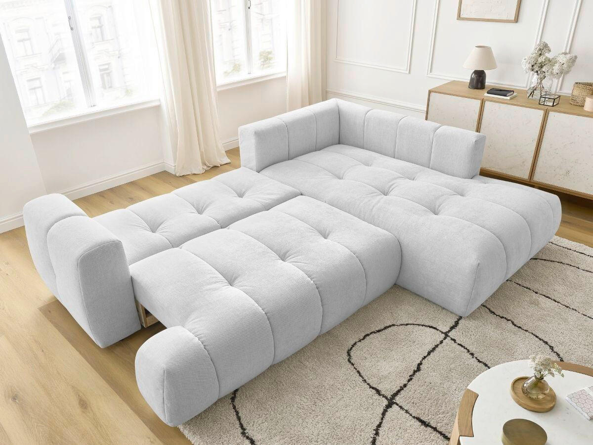 ECKSCHLAFSOFA FUJI Leinenoptik Hellgrau  inkl.  - Hellgrau/Schwarz, MODERN, Kunststoff/Textil (282/204cm)