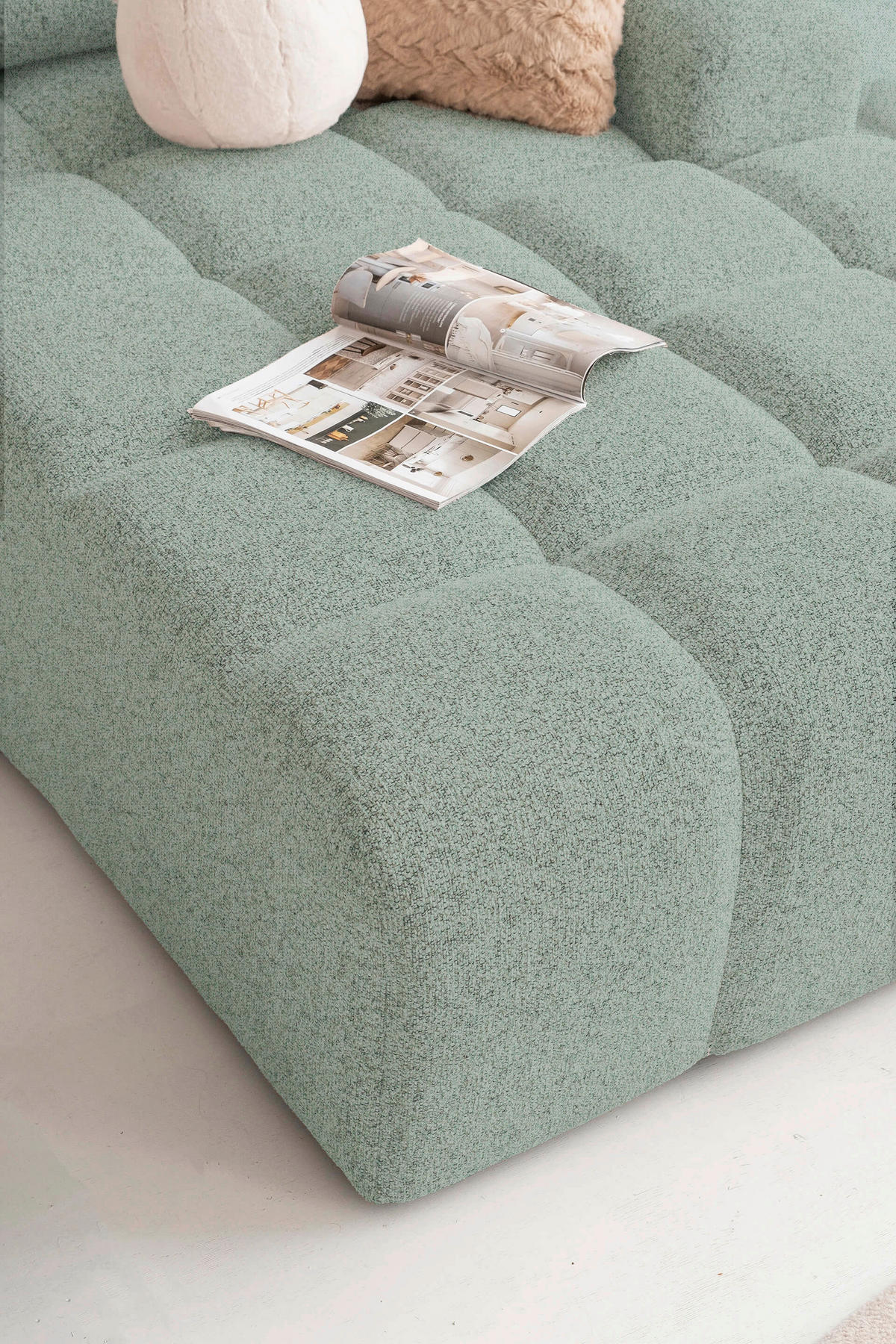 ECKSOFA  in Türkis  268/184 cm  - Türkis/Schwarz, Design, Kunststoff/Textil (268/184cm) - MID.YOU