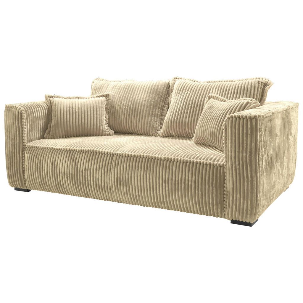 Thumbnail - Mid.you Sofa, Beige, Textil, Kiefer, 2-Sitzer, Füllung: Polyurethan (PUR),Polyurethan (Pur), 223x95x121 cm, Made in EU, ...