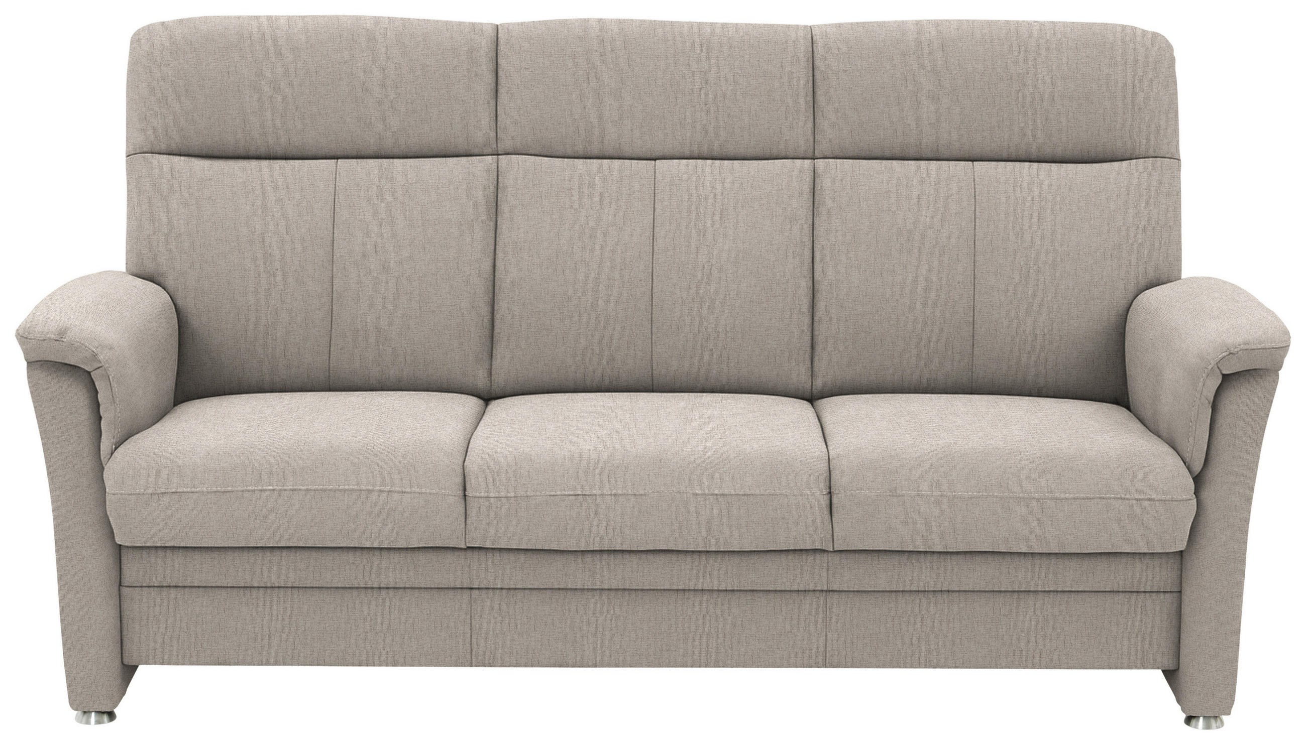 3-SITZER-SOFA  in Flachgewebe Beige  - Beige/Alufarben, KONVENTIONELL, Textil/Metall (194/100/89cm) - Beldomo Comfort