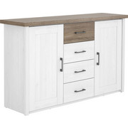 KOMODA SIDEBOARD, bílá, barvy lanýžového dubu - bílá/barvy lanýžového dubu, Lifestyle, kov/kompozitní dřevo (150/90/42cm) - Carryhome