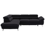 ECKSOFA in Echtleder Dunkelbraun  220/270 cm  - Dunkelbraun/Silberfarben, Design, Leder/Metall (220/270cm) - Novel
