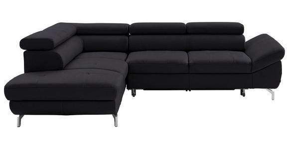 ECKSOFA in Echtleder Dunkelbraun  220/270 cm  - Dunkelbraun/Silberfarben, Design, Leder/Metall (220/270cm) - Novel