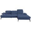 ECKSOFA inkl. Funktionen Blau Webstoff  - Blau/Schwarz, Design, Textil/Metall (289/180cm) - Stylife