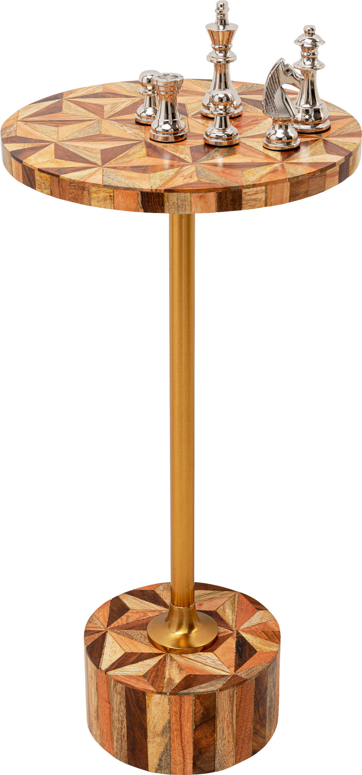 BEISTELLTISCH in Metall, Kunststoff, Holzwerkstoff 25/25/50 cm  - Dunkelbraun/Goldfarben, Design, Holzwerkstoff/Kunststoff (25/25/50cm) - Ambia Home