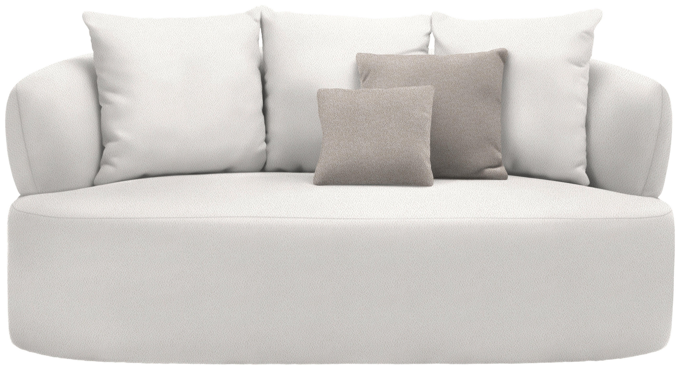 2-SITZER-SOFA in Plüsch Creme  - Greige/Creme, MODERN, Kunststoff/Textil (177/86/105cm) - Hom`in
