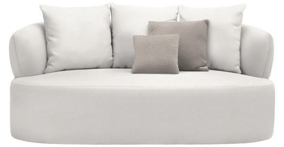 2-SITZER-SOFA in Plüsch Creme  - Greige/Creme, MODERN, Kunststoff/Textil (177/86/105cm) - Hom`in