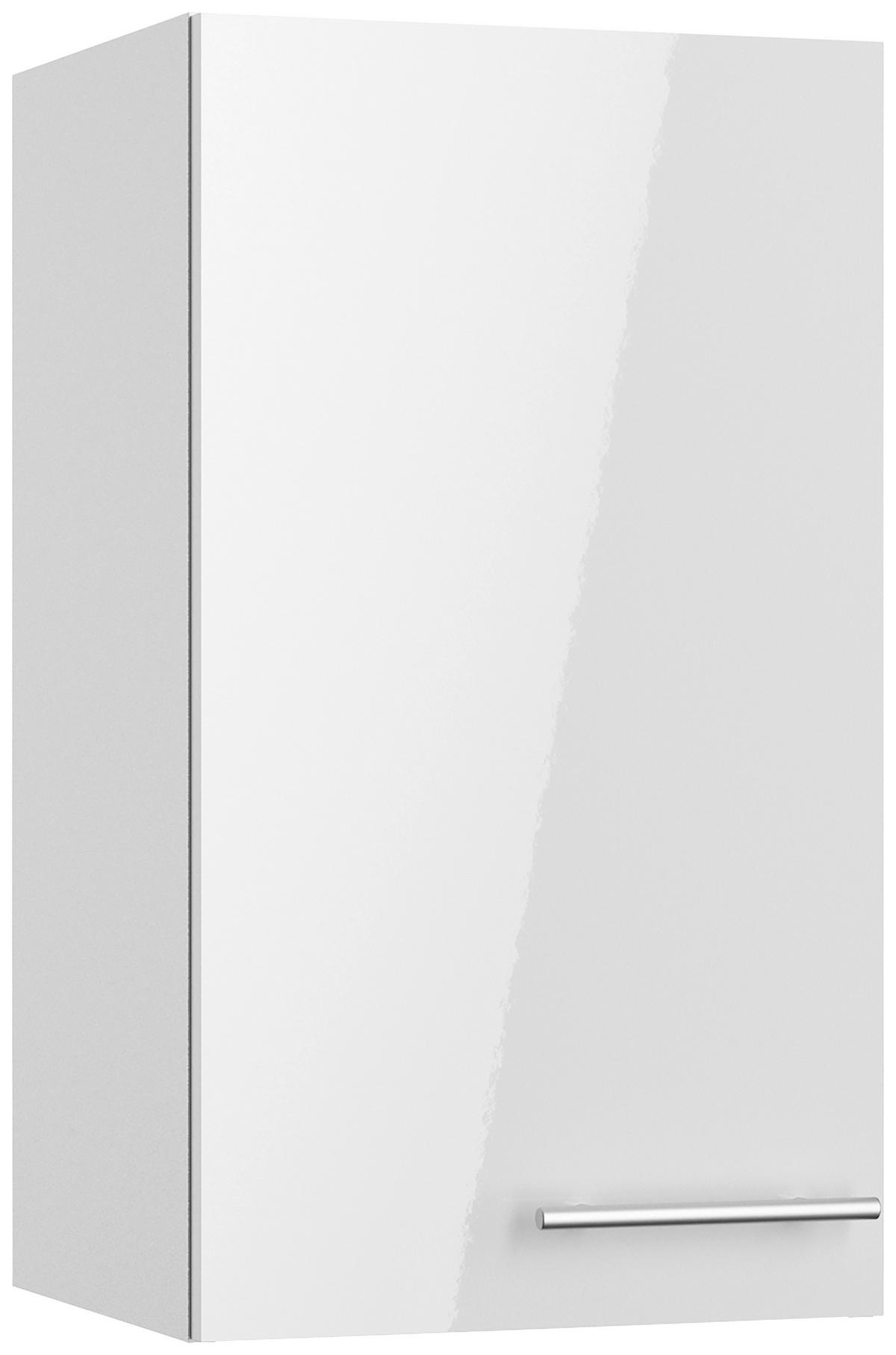 KÜCHENBLOCK 270 cm   in Weiß, Weiß Hochglanz  - Edelstahlfarben/Weiß Hochglanz, Basics, Holzwerkstoff/Metall (270cm) - Optifit