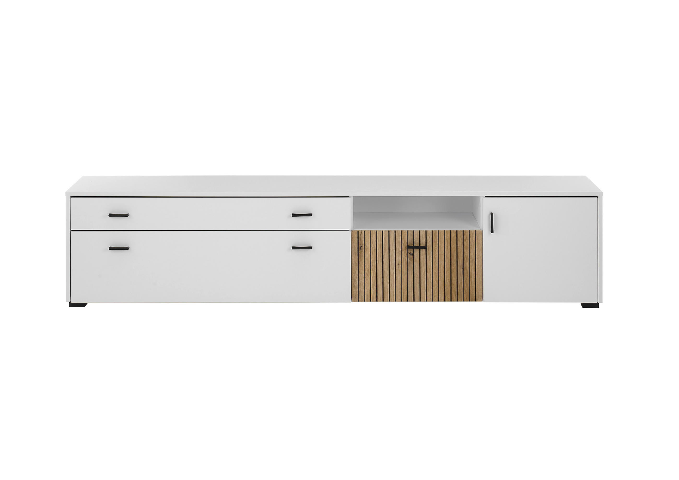 LOWBOARD  in 200/44/42 cm  - Eichefarben/Schwarz, Design, Holzwerkstoff/Kunststoff (200/44/42cm) - MID.YOU