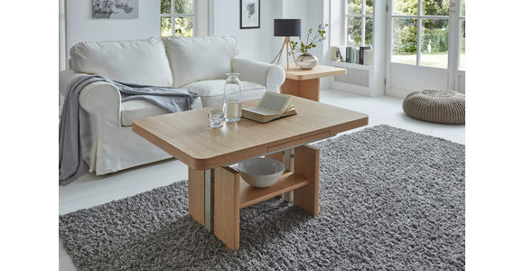 COUCHTISCH furniert, teilmassiv rechteckig Eichefarben 110-150/70/56-75 cm  - Eichefarben, KONVENTIONELL (110-150/70/56-75cm) - Venda