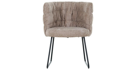 STUHL Flachgewebe Schwarz, Hellbraun  - Hellbraun/Schwarz, Basics, Textil/Metall (62/80/62cm) - Carryhome