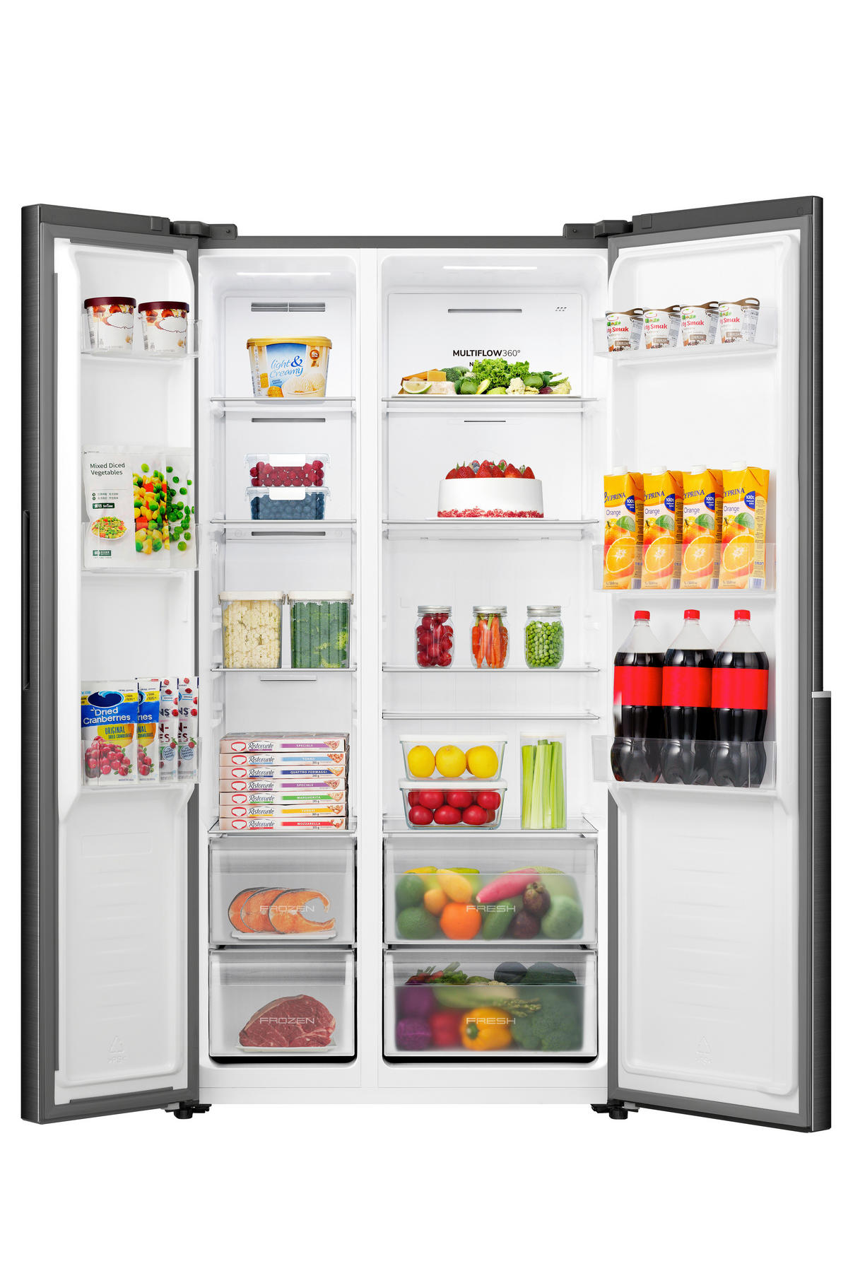 SIDE-BY-SIDE 91,1/178,6/61,5 cm NRS917E41BX  - Schwarz, Trend, Glas/Kunststoff (91,1/178,6/61,5cm) - Hisense