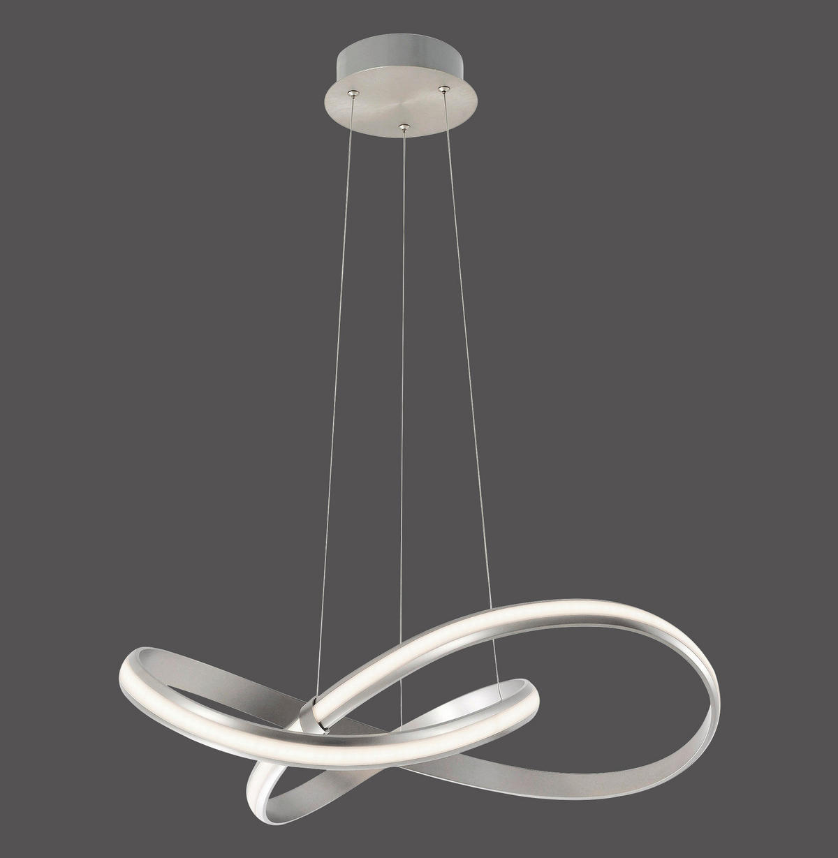 LAMPĂ SUSPENDATĂ CU LED 57/57/120 cm  - argintiu, Design, plastic/metal (57/57/120cm)
