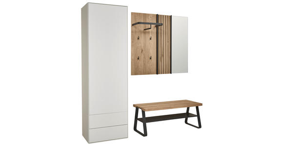 GARDEROBE 4-teilig  in 185/194/42 cm  - Eichefarben/Anthrazit, Design, Glas/Holz (185/194/42cm) - Johann Jakob