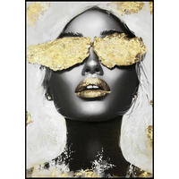 ÖLGEMÄLDE Stillleben, Frauen 50/70 cm  - Multicolor/Schwarz, Design, Holzwerkstoff/Textil (50/70cm) - Monee