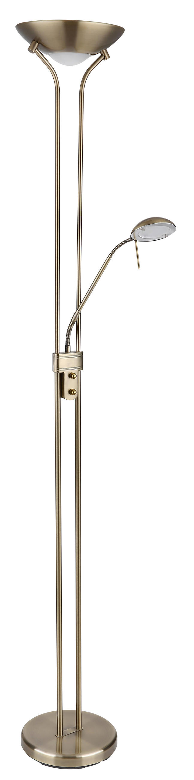 VISOKA STOJEČA LED-SVETILKA  Leonas //3000 K// - barve medenine, Basics, kovina/steklo (25,5/180cm) - Globo