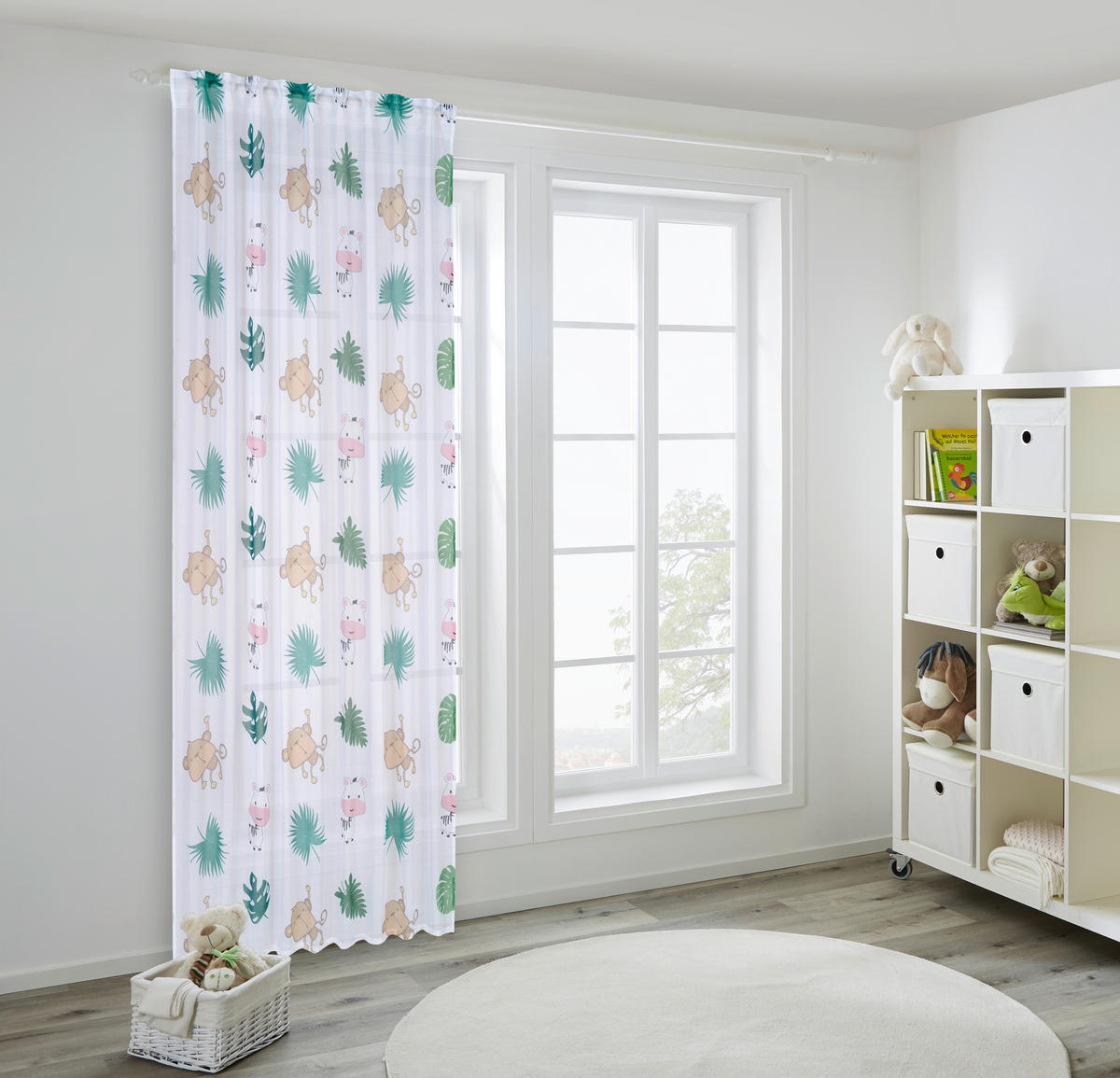 OTROŠKA ZAVESA  prosojno  140/245 cm   - bela/večbarvno, Konvencionalno, tekstil (140/245cm) - Ben'n'jen