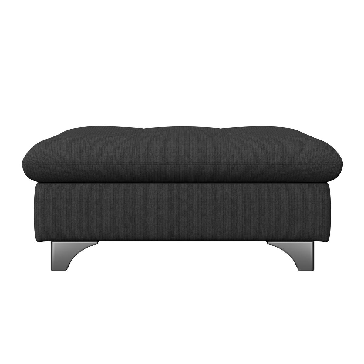 HOCKER in Textil Schwarz  - Chromfarben/Schwarz, Konventionell, Textil/Metall (108/46/108cm) - Livetastic