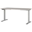 SCHREIBTISCH 160/80/72-118 cm  in Silberfarben, Kaschmir  - Kaschmir/Silberfarben, MODERN, Holzwerkstoff/Metall (160/80/72-118cm) - Novel